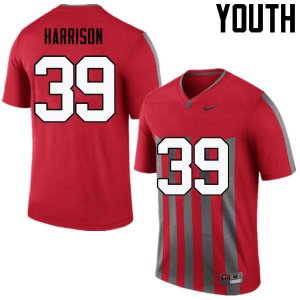 Youth Ohio State Buckeyes #39 Malik Harrison Throwback Nike NCAA College Football Jersey Limited UVE6244BY